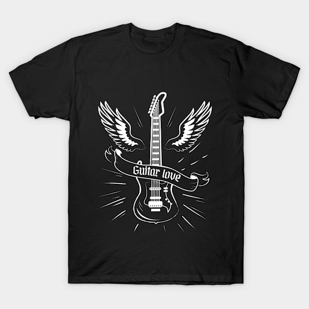 Guitar Love Funny Guitar Lover Guitarist T-Shirt by Awesome Soft Tee